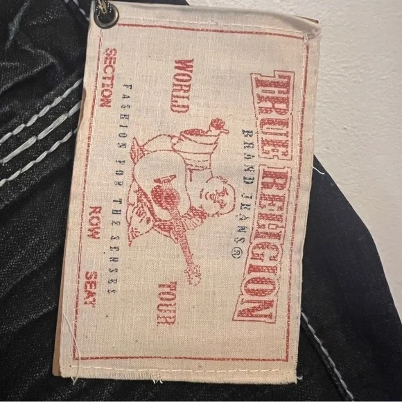 NWT True Religion Womens Johnny Big T Dark Wash Big Stitch Straight Leg Jeans 27 - Picture 7 of 13